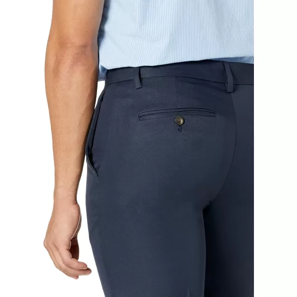 Amazon Essentials Mens SlimFit FlatFront Dress PantPolyester Navy