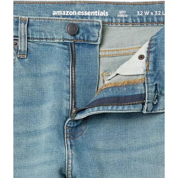 Amazon Essentials Mens SlimFit JeansLight Blue Vintage