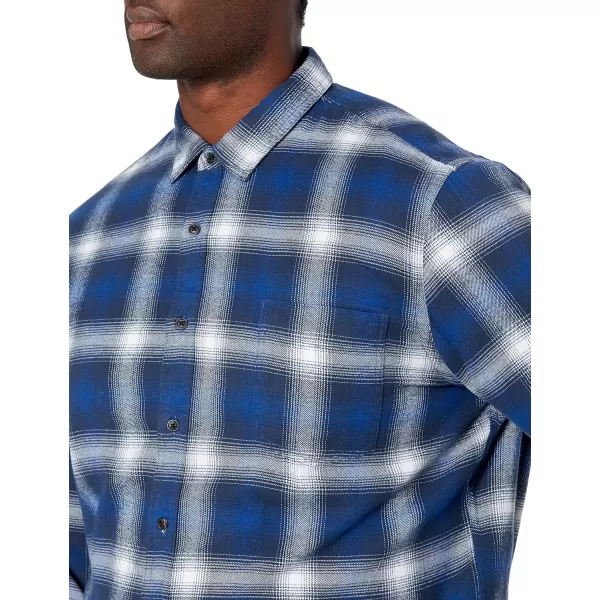 Amazon Essentials Mens SlimFit LongSleeve Flannel ShirtBlack White Plaid