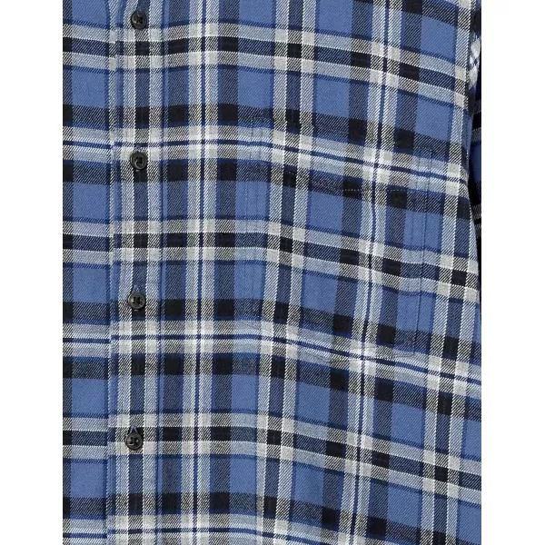 Amazon Essentials Mens SlimFit LongSleeve Flannel ShirtBlue Navy Plaid