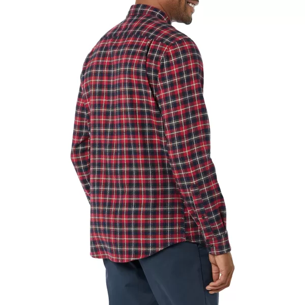 Amazon Essentials Mens SlimFit LongSleeve Flannel ShirtDark Red Plaid