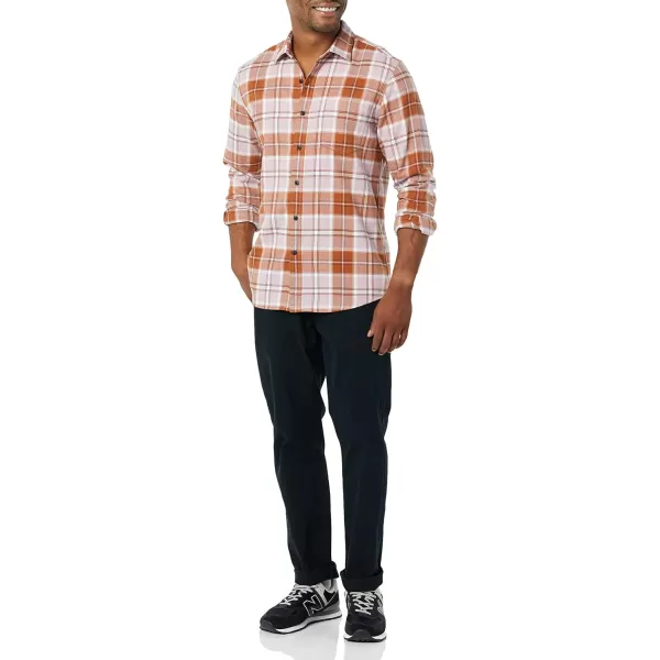 Amazon Essentials Mens SlimFit LongSleeve Flannel ShirtLilac Plaid