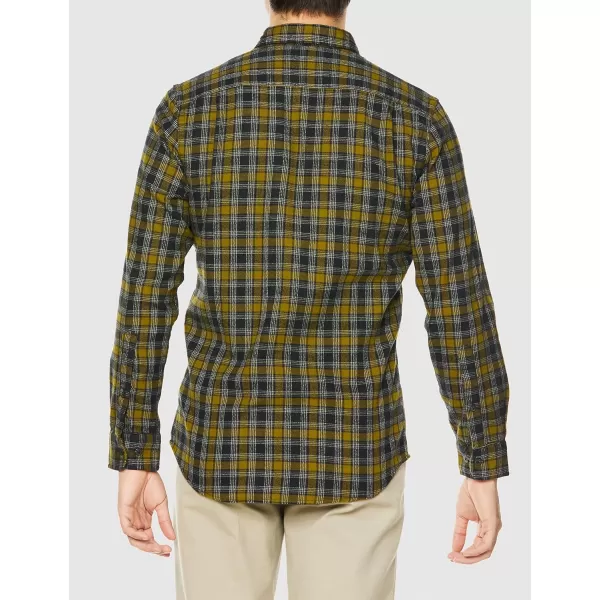 Amazon Essentials Mens SlimFit LongSleeve Flannel ShirtOlive Plaid