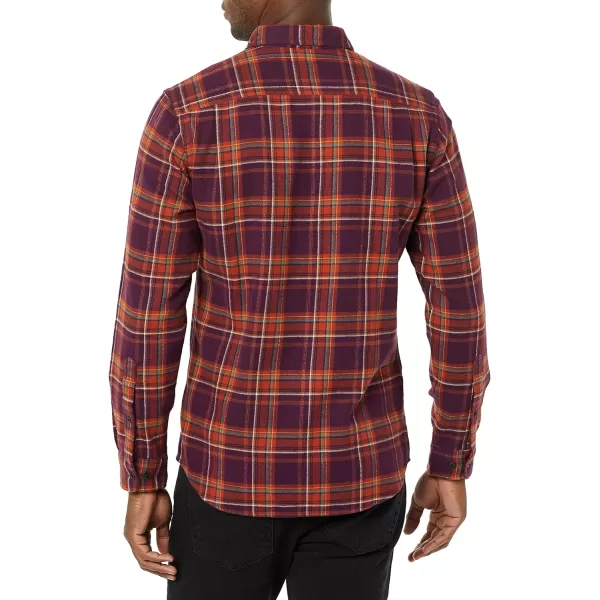 Amazon Essentials Mens SlimFit LongSleeve Flannel ShirtPlum Plaid