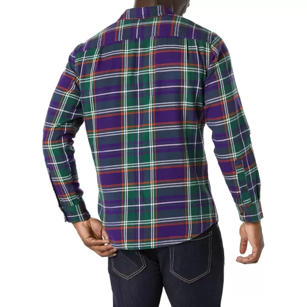 Amazon Essentials Mens SlimFit LongSleeve Flannel ShirtPurple Plaid