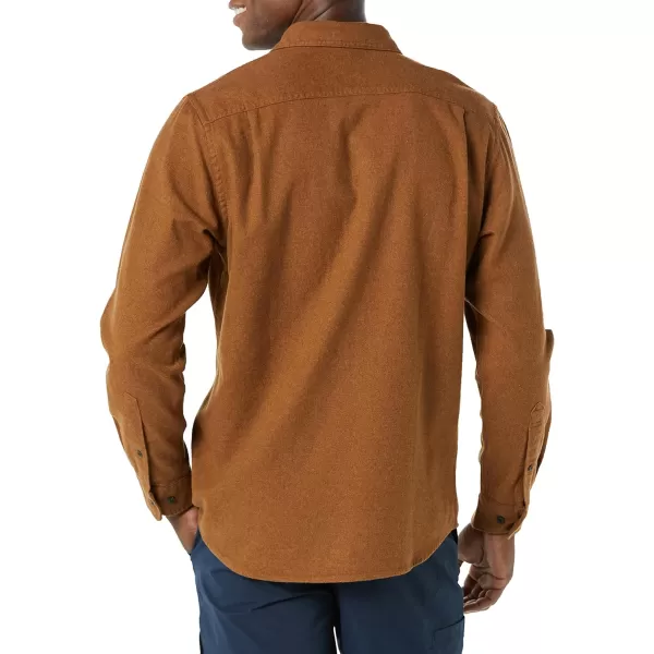 Amazon Essentials Mens SlimFit LongSleeve Flannel ShirtToffee Brown