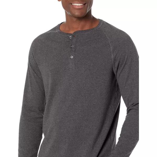 Amazon Essentials Mens SlimFit LongSleeve Henley ShirtCharcoal Heather