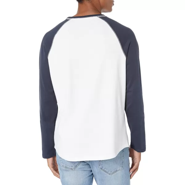 Amazon Essentials Mens SlimFit LongSleeve Henley ShirtIndigo White