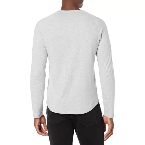 Amazon Essentials Mens SlimFit LongSleeve Henley ShirtLight Grey Heather