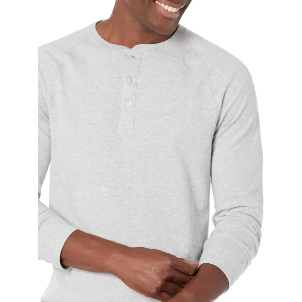 Amazon Essentials Mens SlimFit LongSleeve Henley ShirtLight Grey Heather