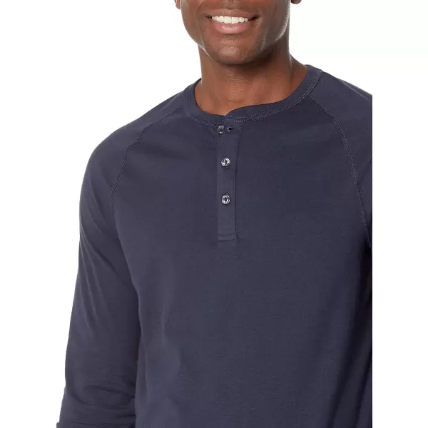 Amazon Essentials Mens SlimFit LongSleeve Henley ShirtNavy