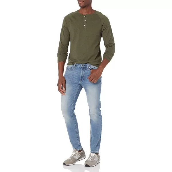 Amazon Essentials Mens SlimFit LongSleeve Henley ShirtOlive Heather