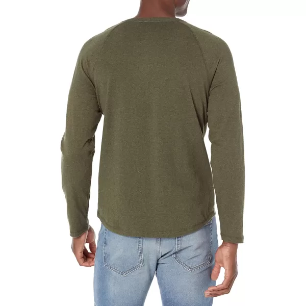 Amazon Essentials Mens SlimFit LongSleeve Henley ShirtOlive Heather