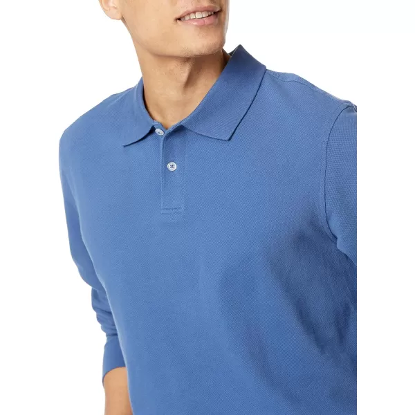 Amazon Essentials Mens SlimFit LongSleeve Pique PoloBlue