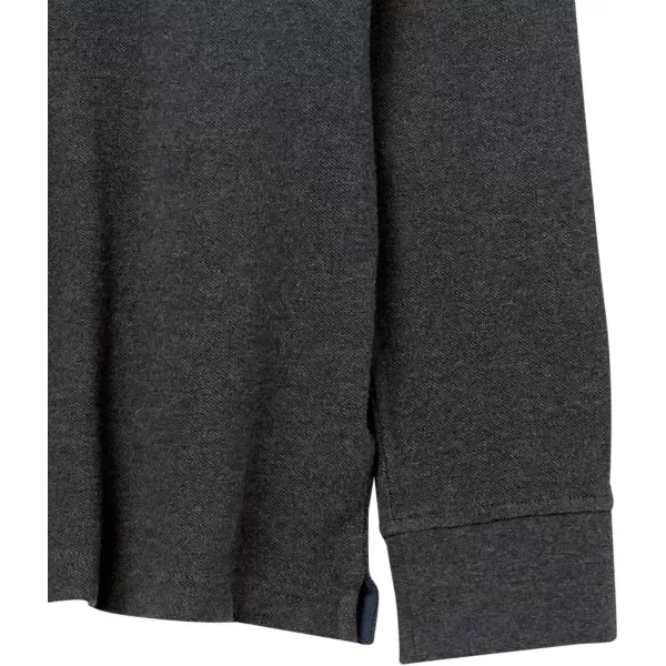 Amazon Essentials Mens SlimFit LongSleeve Pique PoloCharcoal Heather