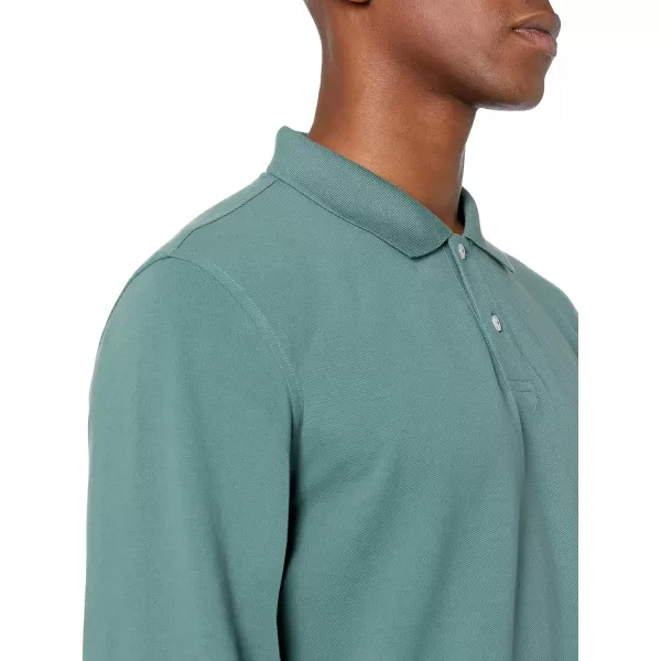 Amazon Essentials Mens SlimFit LongSleeve Pique PoloSage Green