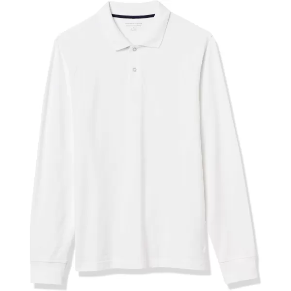 Amazon Essentials Mens SlimFit LongSleeve Pique PoloWhite