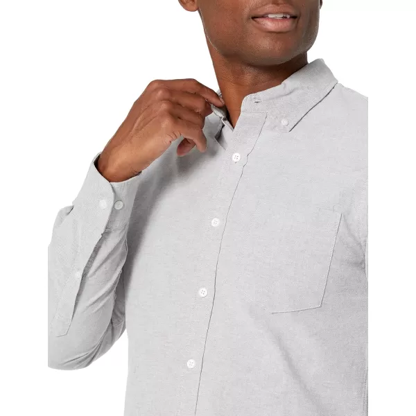 Amazon Essentials Mens SlimFit LongSleeve Pocket Oxford ShirtGrey