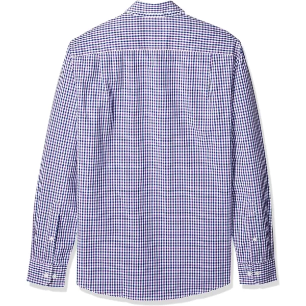 Amazon Essentials Mens SlimFit LongSleeve Poplin ShirtBlue Purple Gingham