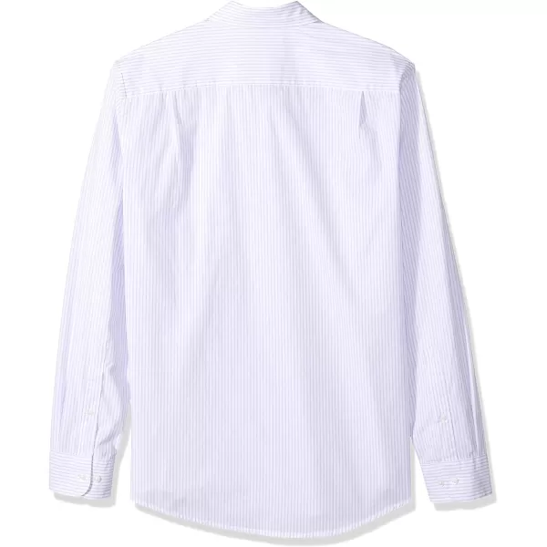 Amazon Essentials Mens SlimFit LongSleeve Poplin ShirtLavender White Vertical Stripe