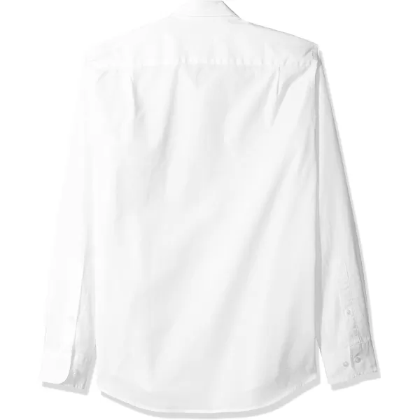 Amazon Essentials Mens SlimFit LongSleeve Poplin ShirtWhite