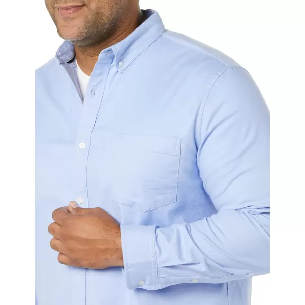 Amazon Essentials Mens SlimFit LongSleeve Stretch Oxford Shirt with PocketPowder Blue