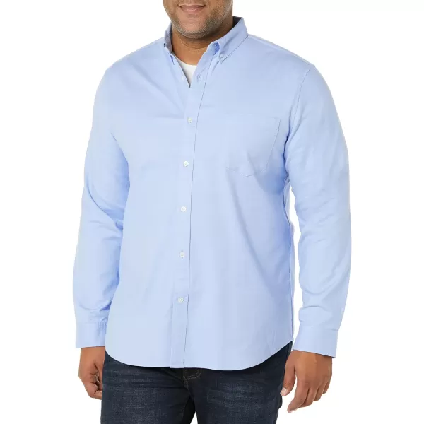 Amazon Essentials Mens SlimFit LongSleeve Stretch Oxford Shirt with PocketPowder Blue