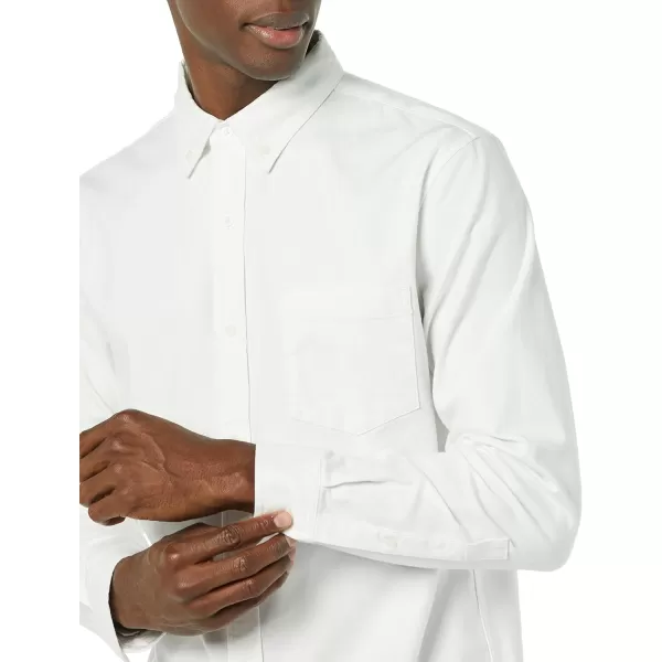 Amazon Essentials Mens SlimFit LongSleeve Stretch Oxford Shirt with PocketWhite