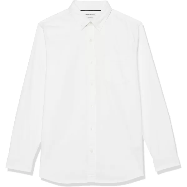 Amazon Essentials Mens SlimFit LongSleeve Stretch Oxford Shirt with PocketWhite