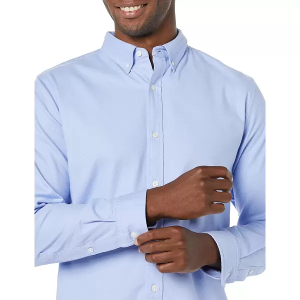 Amazon Essentials Mens SlimFit LongSleeve Stretch Oxford ShirtPowder Blue