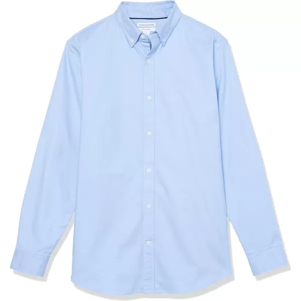 Amazon Essentials Mens SlimFit LongSleeve Stretch Oxford ShirtPowder Blue