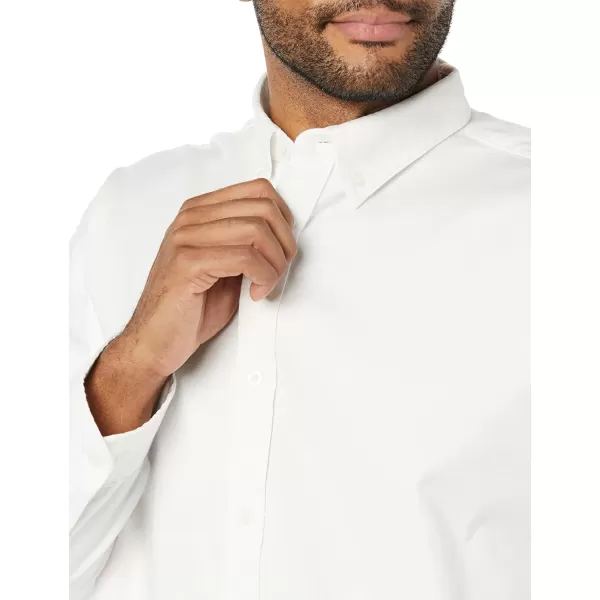 Amazon Essentials Mens SlimFit LongSleeve Stretch Oxford ShirtWhite