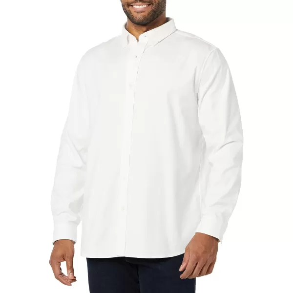 Amazon Essentials Mens SlimFit LongSleeve Stretch Oxford ShirtWhite