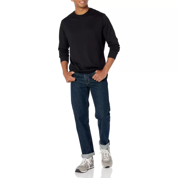 Amazon Essentials Mens SlimFit LongSleeve TShirtBlack No Pocket