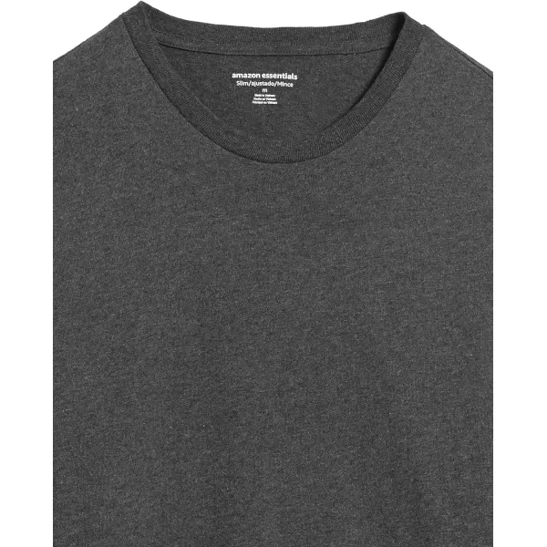 Amazon Essentials Mens SlimFit LongSleeve TShirtCharcoal Heather No Pocket