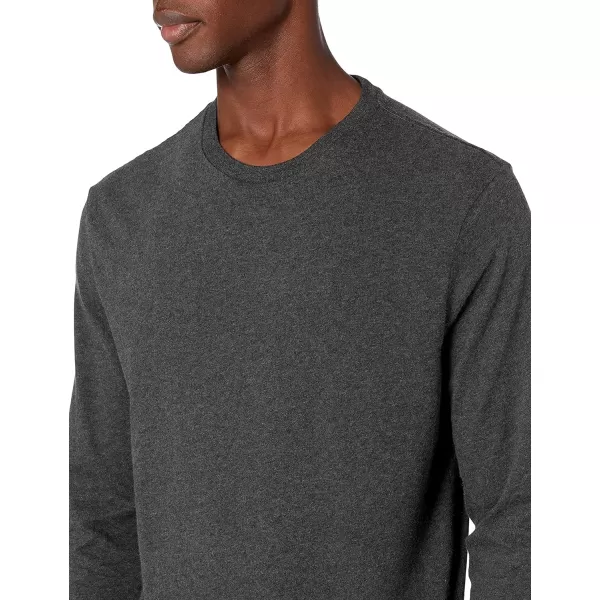 Amazon Essentials Mens SlimFit LongSleeve TShirtCharcoal Heather No Pocket