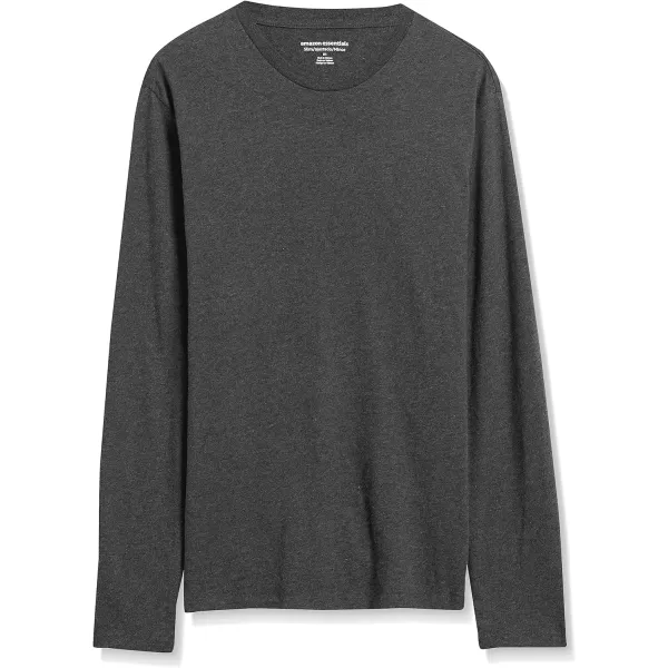 Amazon Essentials Mens SlimFit LongSleeve TShirtCharcoal Heather No Pocket