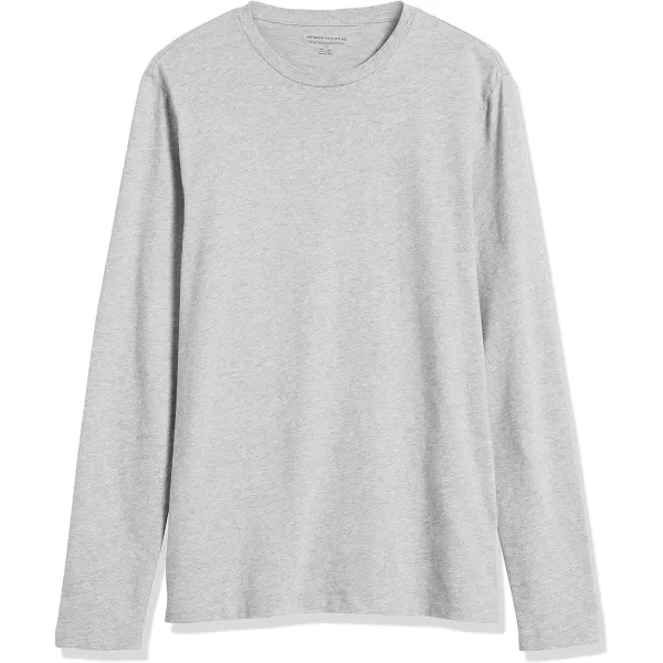 Amazon Essentials Mens SlimFit LongSleeve TShirtLight Grey Heather No Pocket