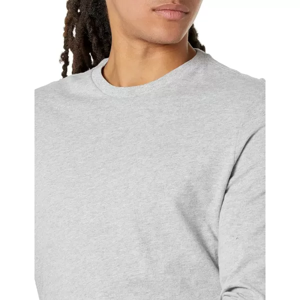 Amazon Essentials Mens SlimFit LongSleeve TShirtLight Grey Heather No Pocket