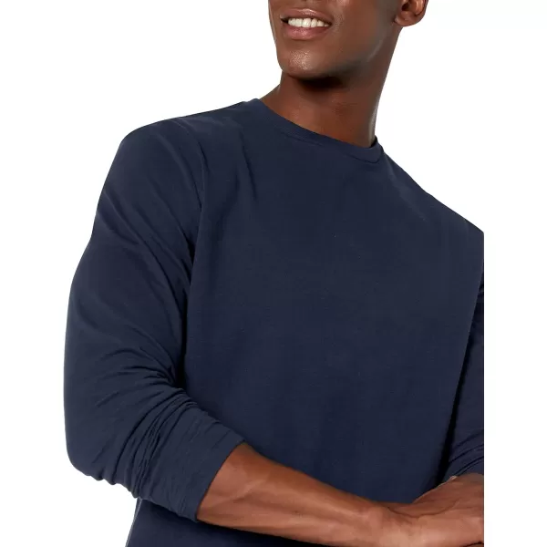 Amazon Essentials Mens SlimFit LongSleeve TShirtNavy No Pocket