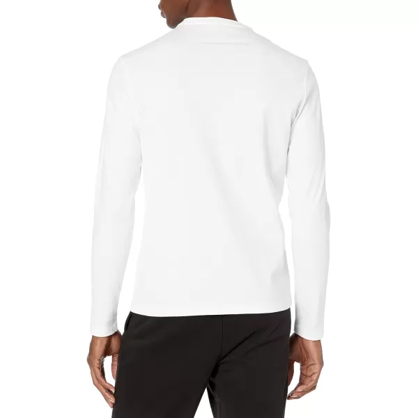 Amazon Essentials Mens SlimFit LongSleeve TShirtWhite Pocket