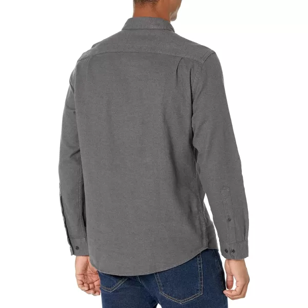 Amazon Essentials Mens SlimFit LongSleeve TwoPocket Flannel ShirtCharcoal Heather