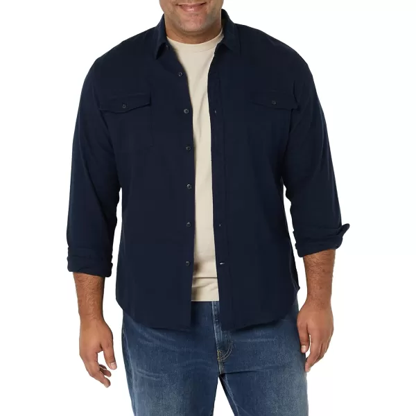 Amazon Essentials Mens SlimFit LongSleeve TwoPocket Flannel ShirtNavy