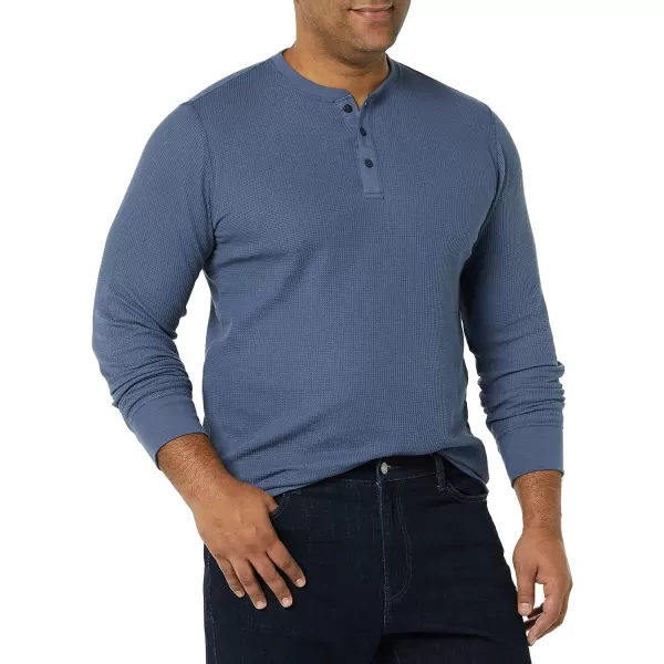 Amazon Essentials Mens SlimFit LongSleeve Waffle Henley ShirtIndigo