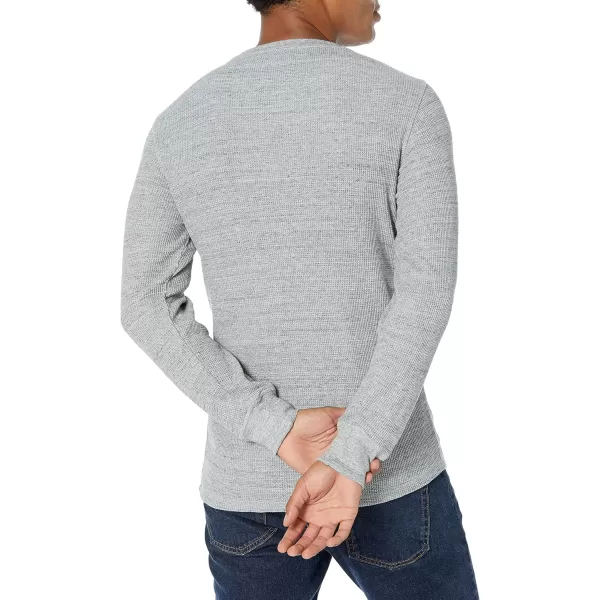 Amazon Essentials Mens SlimFit LongSleeve Waffle ShirtLight Grey Heather