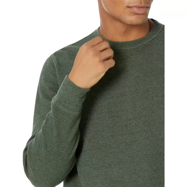 Amazon Essentials Mens SlimFit LongSleeve Waffle ShirtOlive Heather