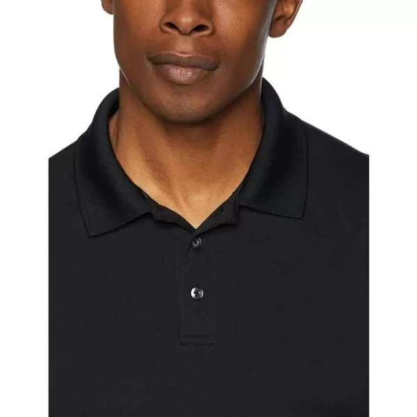 Amazon Essentials Mens SlimFit QuickDry Golf Polo ShirtPolyester Black