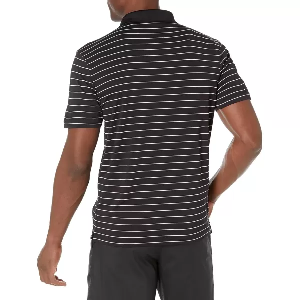 Amazon Essentials Mens SlimFit QuickDry Golf Polo ShirtPolyester Black Stripe