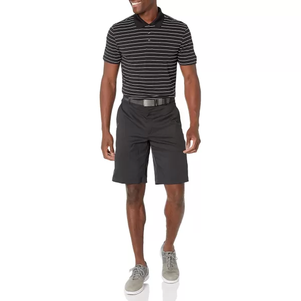 Amazon Essentials Mens SlimFit QuickDry Golf Polo ShirtPolyester Black Stripe