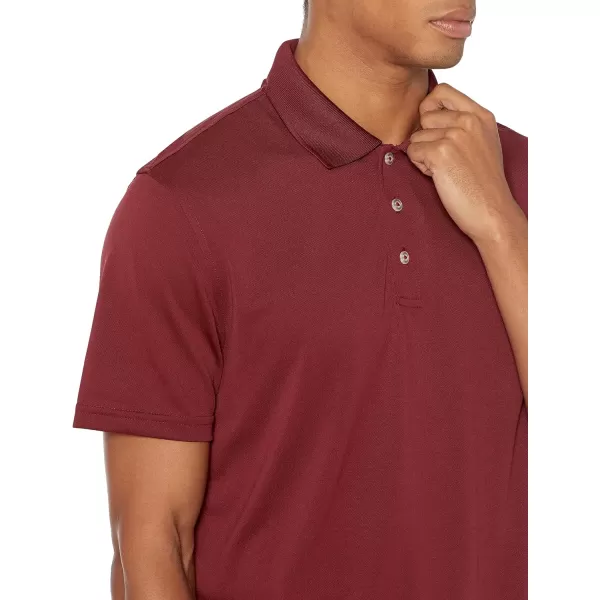 Amazon Essentials Mens SlimFit QuickDry Golf Polo ShirtPolyester Burgundy